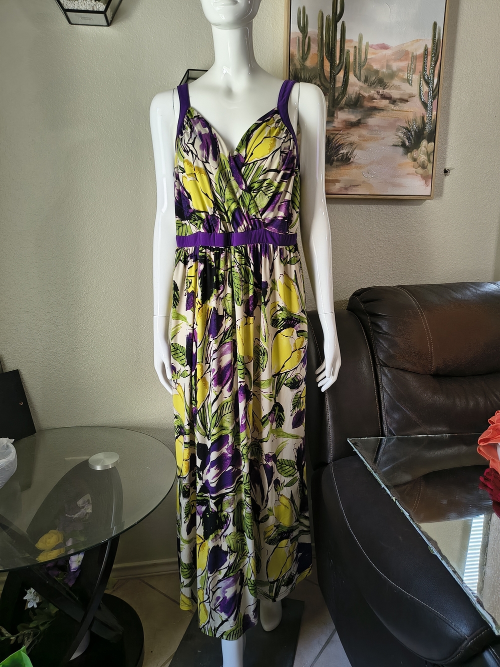 Lane Bryant Watercolor Floral Maxi Dress Size 18/20 2X